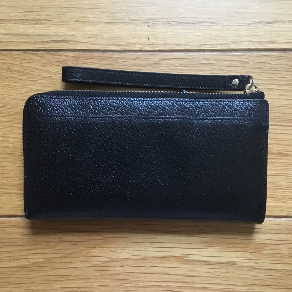 Kate Spade Black Leather Grand Street Layton Wallet Wristlet - Picture 8 of 14
